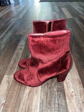 Madden Girl Burgundy Velvet Ankle Boots